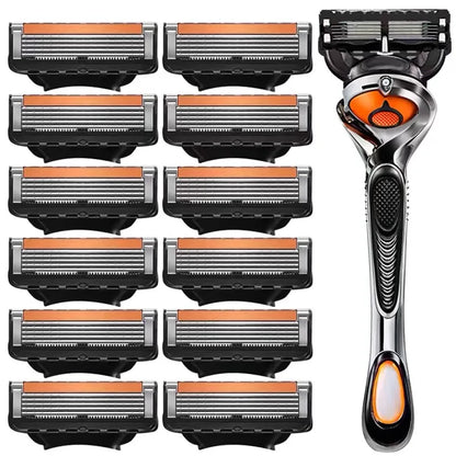 High Quality 5 Layers Manual Shaver Razor with 4 Replaceable Heads Blade Brand Universal Handle & Head