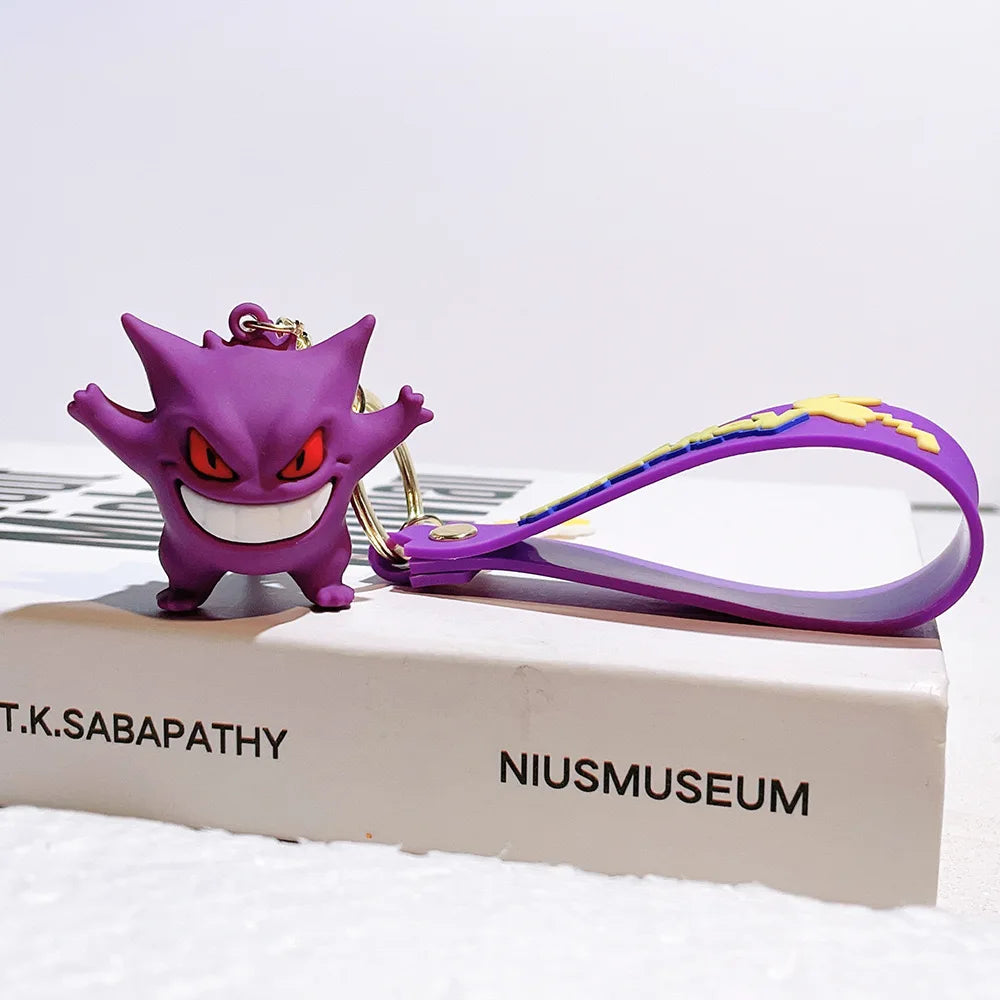 Pokemon Keychain Anime Cartoon Pikachu Creative Key Chain Ornaments Dolls Eevee Psyduck Rowlet for Kids Toys Bag Pendant Gifts