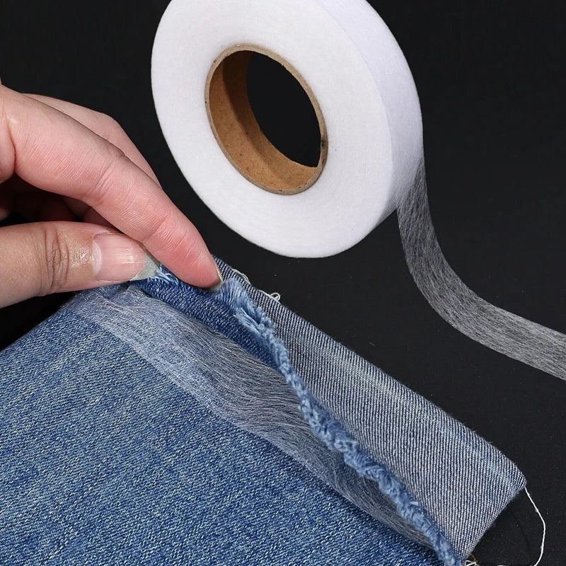 64M Roll Non-Woven Double-Side Interlining Adhesive Fabric Cloth Apparel Iron on Hem Tape Edge Shorten Pants DIY Sewing Tool