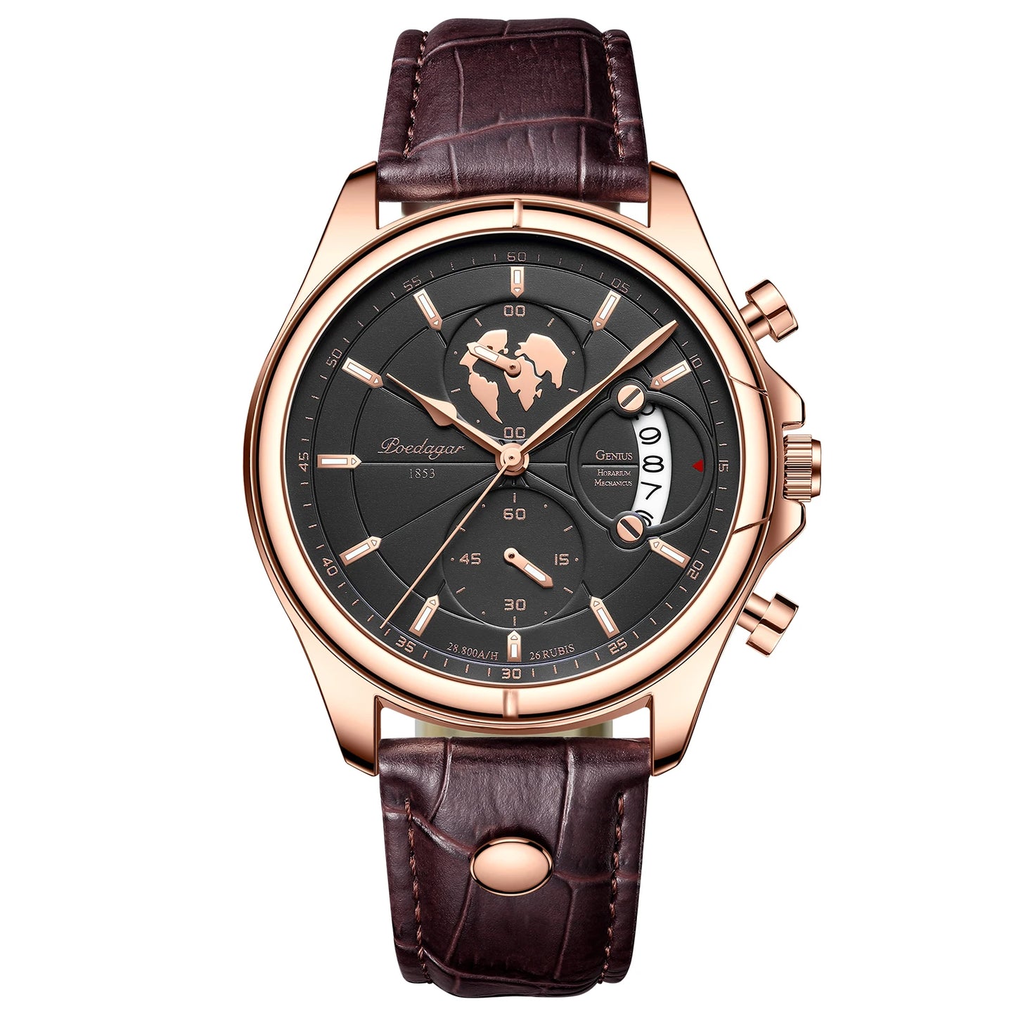Sports Casual Man Watch Date Waterproof Luminous Leather Chronograph Men'S Watch Business Luxury Quartz Watches for Men