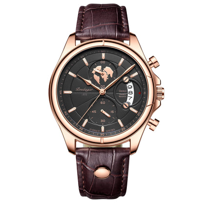 Sports Casual Man Watch Date Waterproof Luminous Leather Chronograph Men'S Watch Business Luxury Quartz Watches for Men