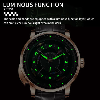 PINDU New Horse Racing Series Men Mechanical Watch NH35 Movement Horse Racing Wheel Game Design Sapphire 50M Waterproof Watch