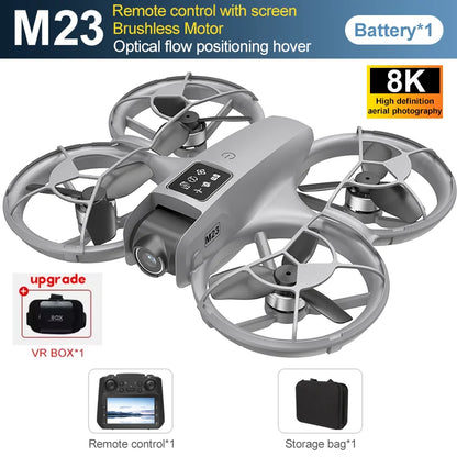 M23 Mini RC Drone 8K HD Camera Screen Control Remote Control Wifi Hold for Selfie and Aerial Shots RC Helicopter for Gifts Toys