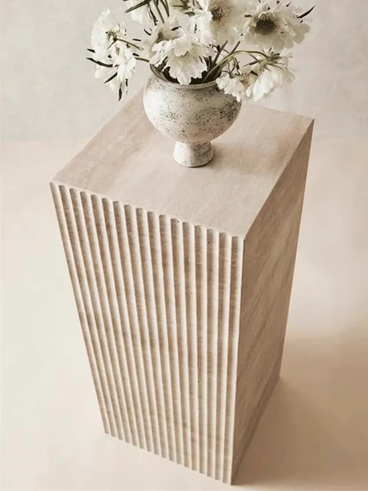 Nordic Light Luxury Geometric Design Cave Material Quadrate Vase Display Stand Home Decoration Sculpture Living Room Ornament