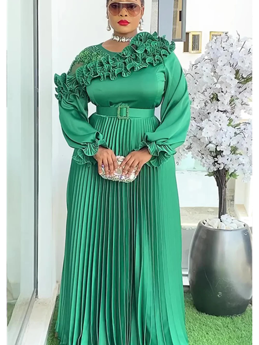 Plus Size African Party Dresses for Women 2025 New Fashion Dashiki Ankara Wedding Evening Gown Elegant Turkey Muslim Maxi Dress