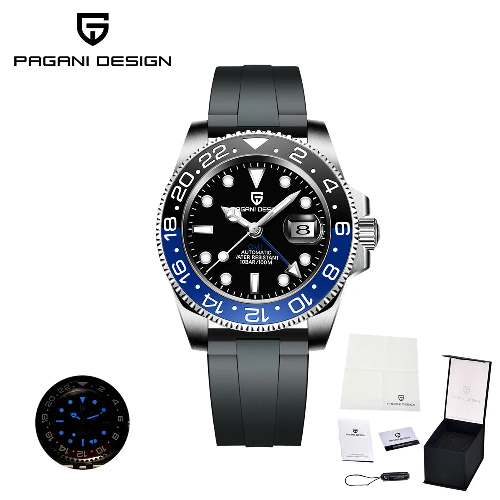 2025 New  Top Mechanical Automatic Watch Sports Rubber Diver Series Watch Luminous Date Display Watches for Man