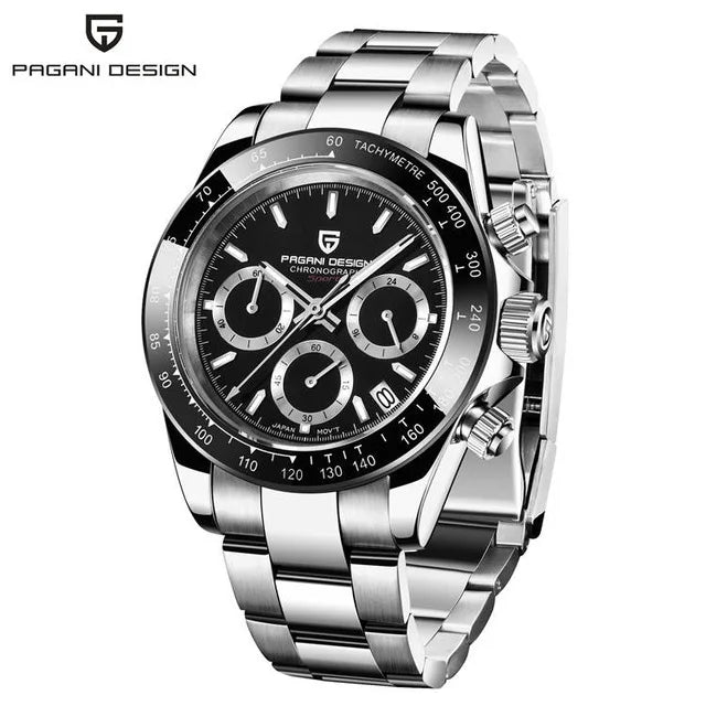 40Mm New V2  Men'S Quartz Watches Sapphire Retro Chronograph Stainless Steel Waterproof Watch Men Relogio Masculino