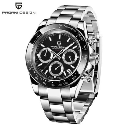 40Mm New V2  Men'S Quartz Watches Sapphire Retro Chronograph Stainless Steel Waterproof Watch Men Relogio Masculino