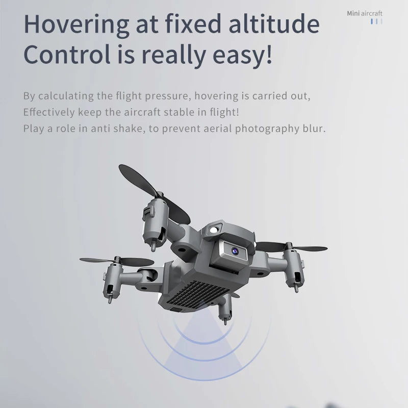 Mini Drone 4K HD Camera Aerial Aircraft Air Pressure Fixed Height Folding Pocket Remote Control Airplane Toys for Kids Gift