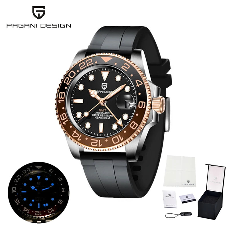 2025 New  Top Mechanical Automatic Watch Sports Rubber Diver Series Watch Luminous Date Display Watches for Man
