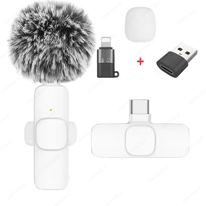 New Wireless Lavalier Microphone Portable Audio Video Recording Mini Microphone for Iphone Android PC Camera Live Gaming Phone