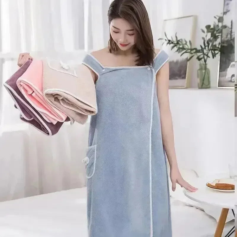 Womens Bath Towels Girls Wearable 140*85Cm Fast Drying Bathing Beach Spa Bathrobes Wash Clothing, Shower Bath and Gym Towel