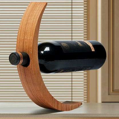 Wooden Balanced Wine Bottle Rack Home Creative Hanging Bamboo Wine Bottle Rack Club Display Rack Decoration