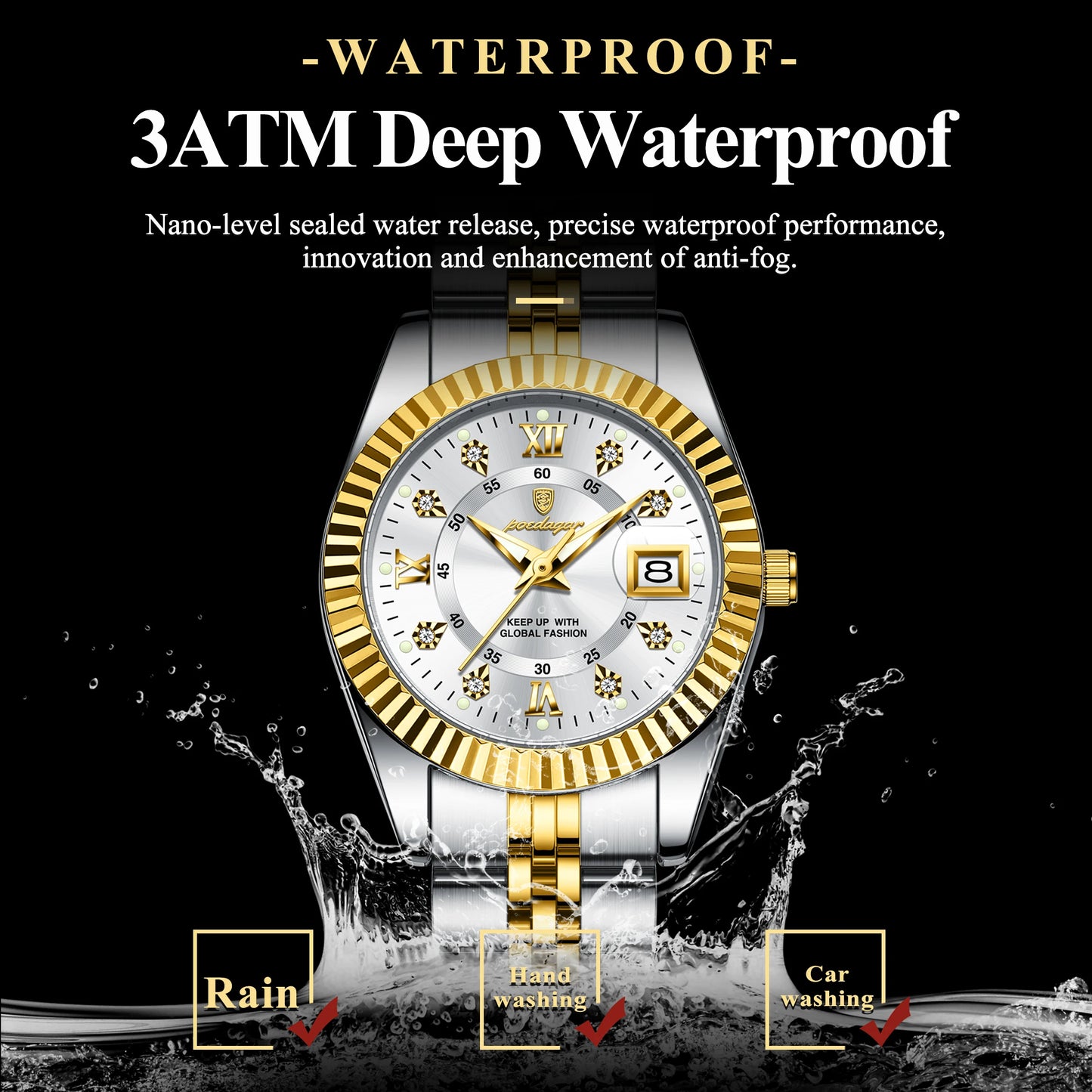 Luxury Watch for Woman Luminous Waterproof Date Stainless Steel Ladies Watch Fashion Casual Quartz Women'S Watches Gift