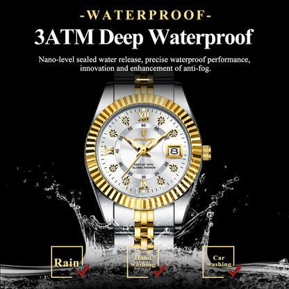 Luxury Watch for Woman Luminous Waterproof Date Stainless Steel Ladies Watch Fashion Casual Quartz Women'S Watches Gift
