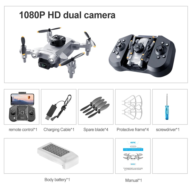 V30 Mini Drone 4K Professional 1080P HD Aerial Dual Camera Wifi FPV Remote Control Quadcopter RC Helicopter Toy Gift
