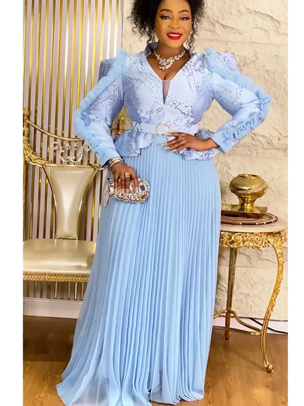 Plus Size African Party Dresses for Women Autumn Fashion Dashiki Ankara Wedding Evening Gown Elegant 2025 Muslim Maxi Dress