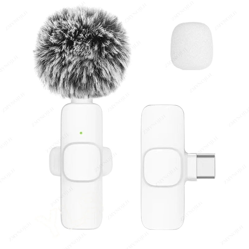 New Wireless Lavalier Microphone Portable Audio Video Recording Mini Microphone for Iphone Android PC Camera Live Gaming Phone