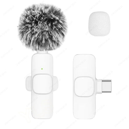 New Wireless Lavalier Microphone Portable Audio Video Recording Mini Microphone for Iphone Android PC Camera Live Gaming Phone