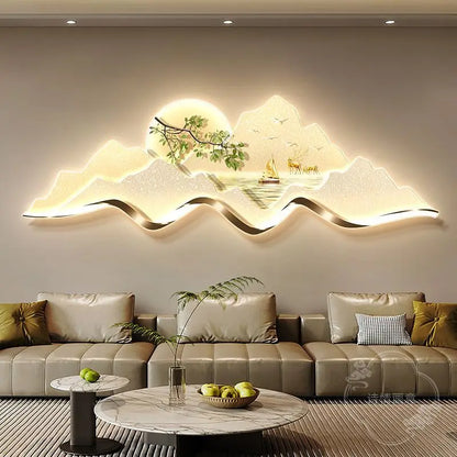 Decorative Painting LED Lighting Advanced Sense Wall Lamp Painting Light Luxury Atmosphere Sofa Background Wall Hanging Painting