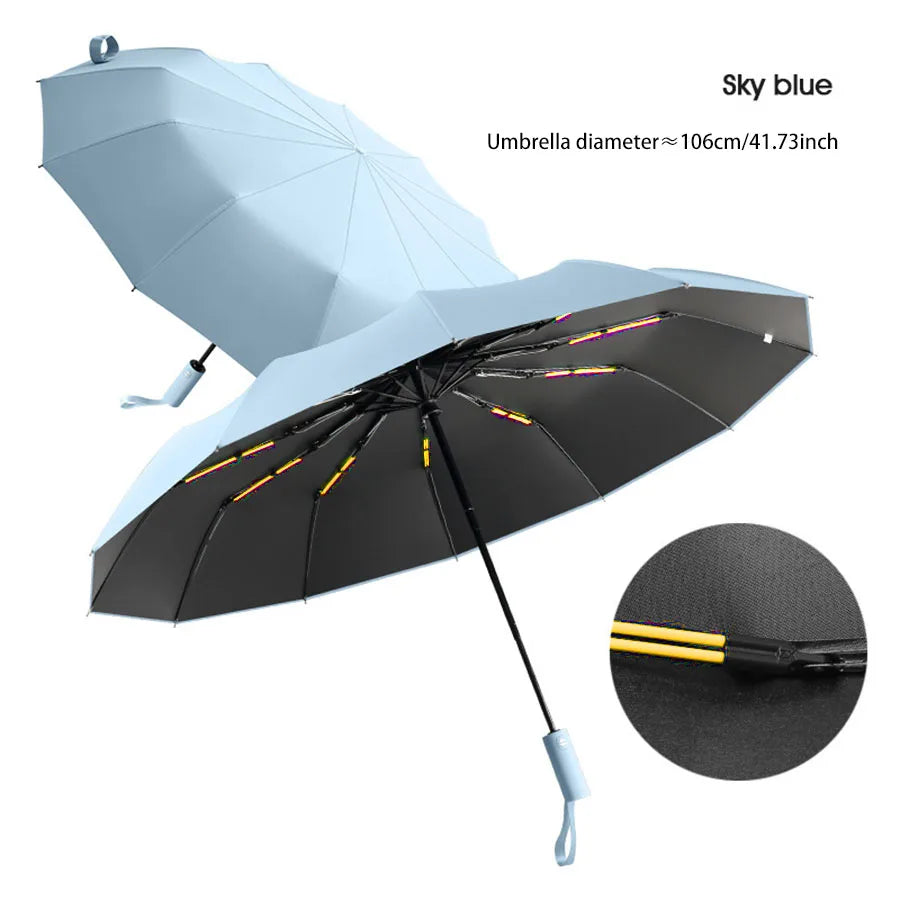 Reinforced 24-Bone Umbrella, Men'S Business Strong and Durable Wind-Resistant Umbrella, Anti-Uv Sunscreen Umbrella Women'S Sunny
