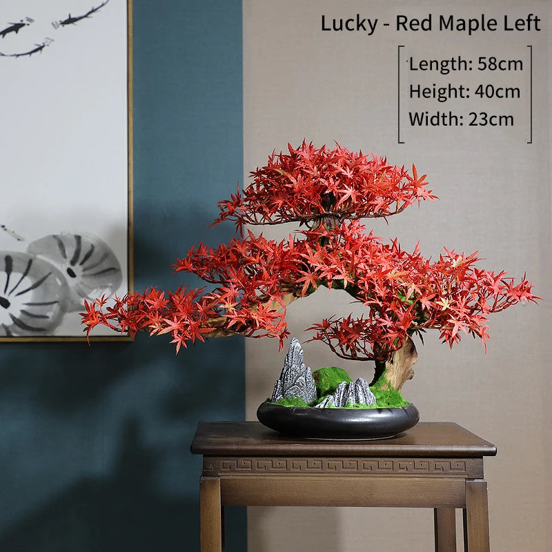 Simulation Bonsai Trees Are Suitable for Decoration, Immortal Welcoming Pine, Green Planting, Artificial Landscape, Home, Living