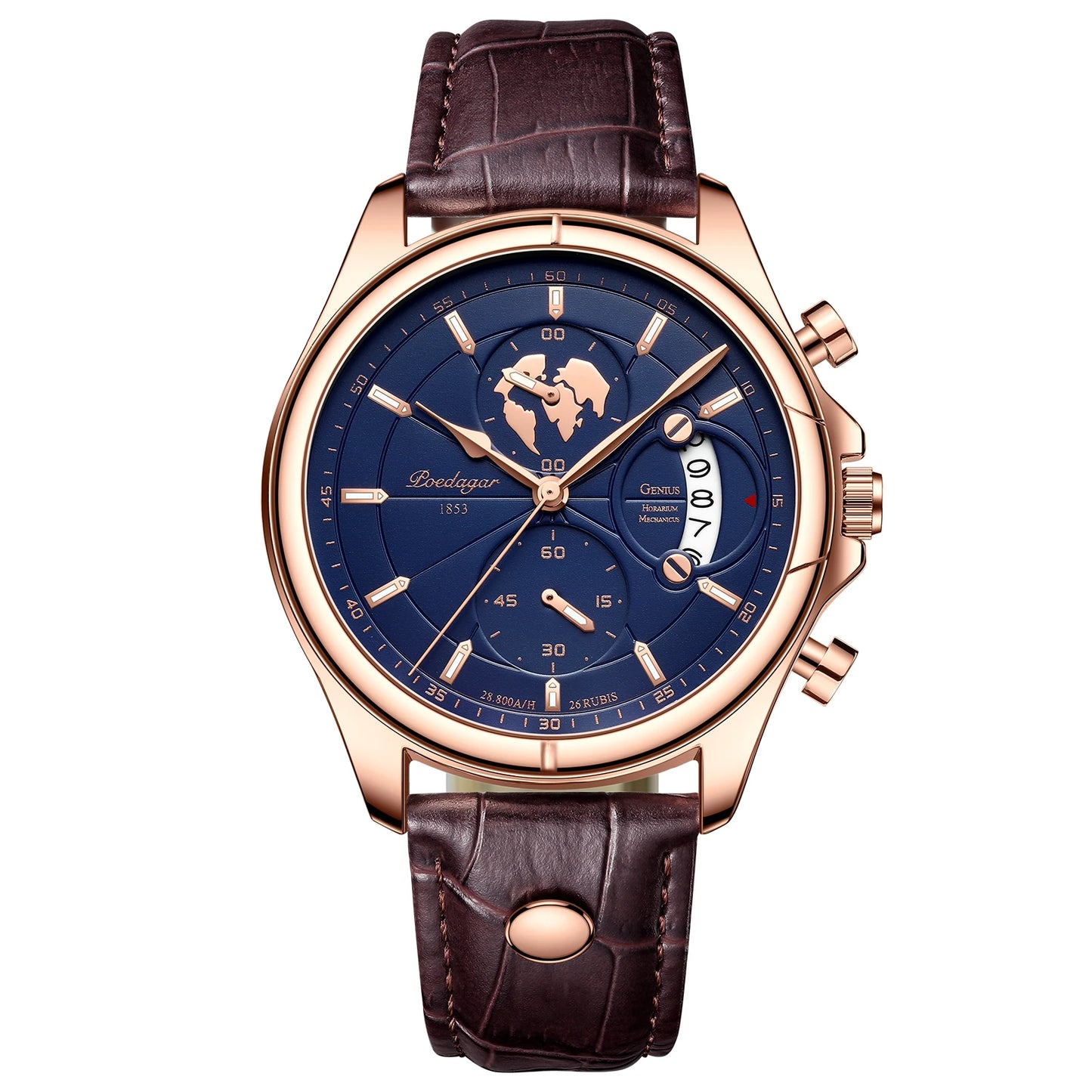 Sports Casual Man Watch Date Waterproof Luminous Leather Chronograph Men'S Watch Business Luxury Quartz Watches for Men