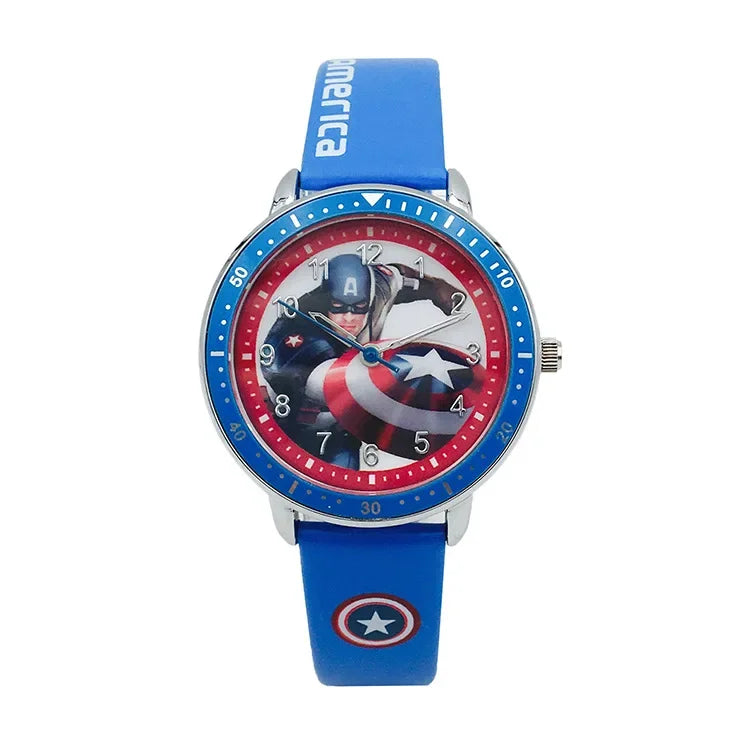 Disney Avengers Spider Man Iron Man Hulk Cartoon Children'S Watch Student Waterproof Quartz Watch Festival Birthday Gifts Toys