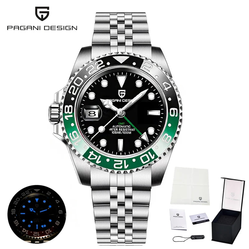 2025 New  Top Mechanical Automatic Watch Sports Rubber Diver Series Watch Luminous Date Display Watches for Man
