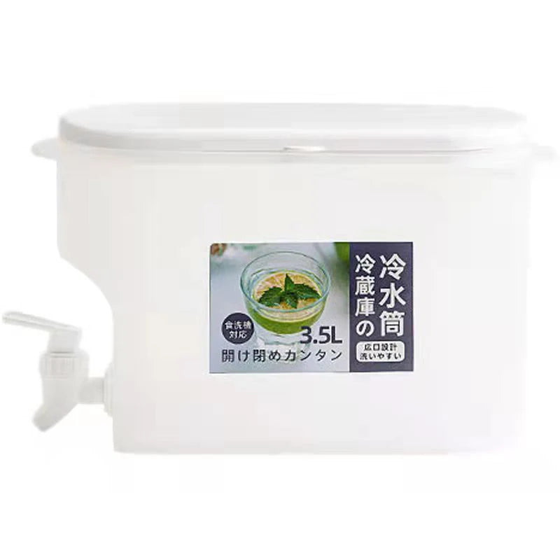 3.5L Water Kettle with Faucet Beverage Dispenser Cold Juice Lemonade Drinks Bucket Liquid Storage Tank Outdoor Fridge Organizers