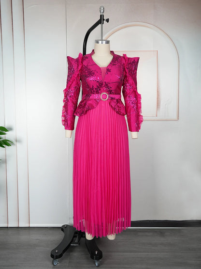 Plus Size African Party Dresses for Women Autumn Fashion Dashiki Ankara Wedding Evening Gown Elegant 2025 Muslim Maxi Dress