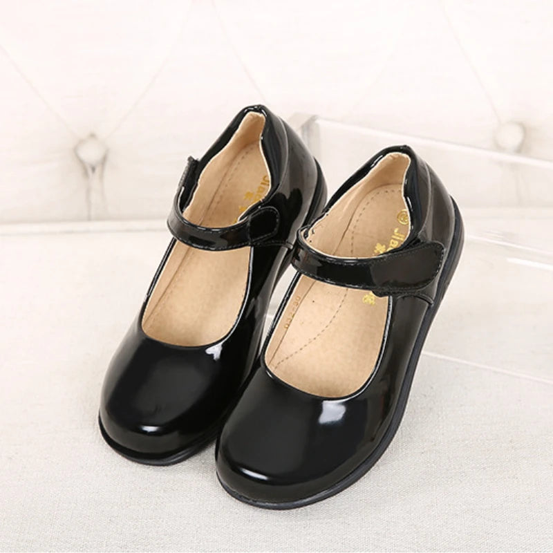 Children'S Leather Shoes Spring Autumn Versatile Black School Girl Shoes Fashion Kids School Uniform Performance Shoes Versatile
