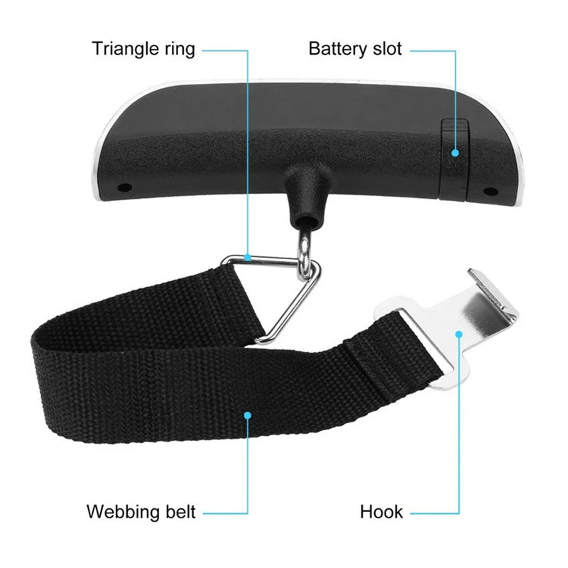 Portable Scale Digital LCD Display 110Lb/50Kg Electronic Luggage Hanging Suitcase Travel Weighs Baggage Bag Weight Balance Tools