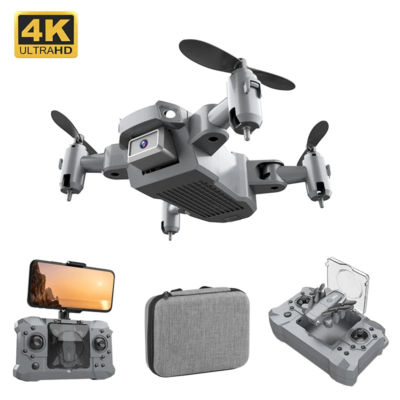 Mini Drone 4K HD Camera Aerial Aircraft Air Pressure Fixed Height Folding Pocket Remote Control Airplane Toys for Kids Gift
