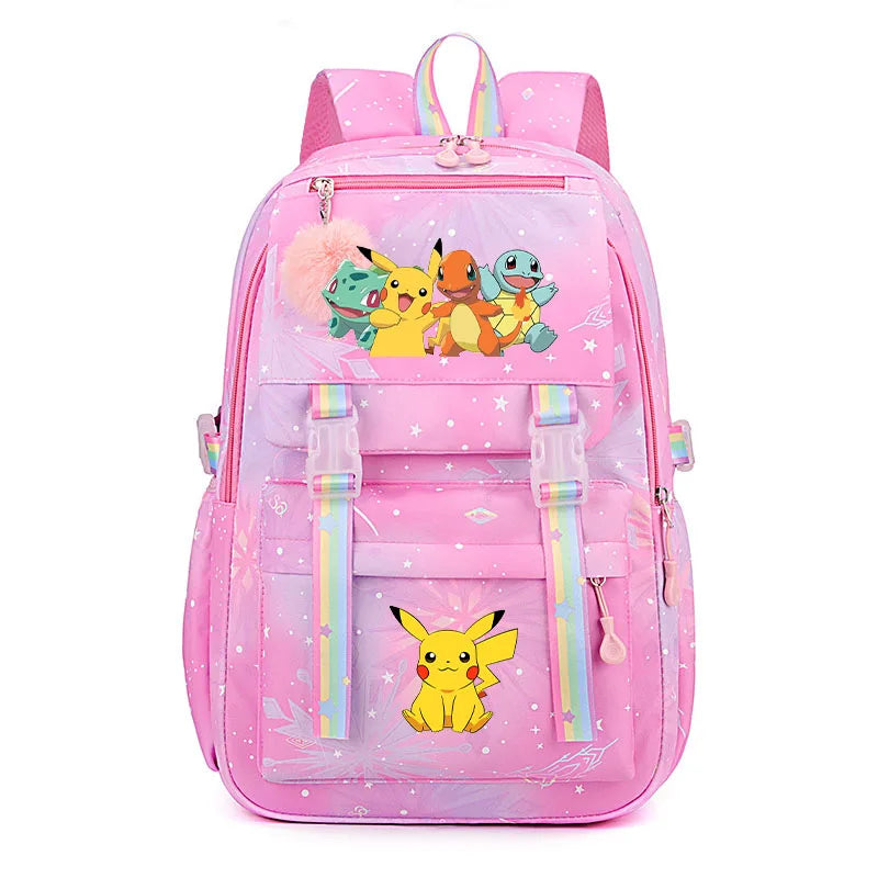 Anime Pikachu Charmander Cartoon Bookbag Pokemon Backpack Children Gift for Teen Student Back to School Backpack Gir