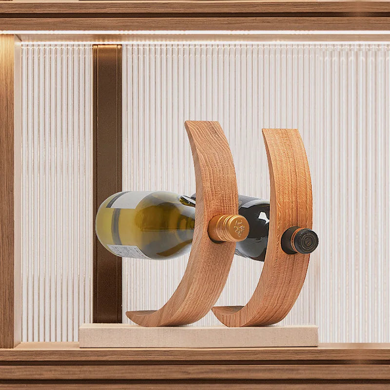Wooden Balanced Wine Bottle Rack Home Creative Hanging Bamboo Wine Bottle Rack Club Display Rack Decoration