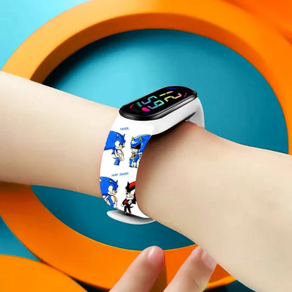 Sonic Children'S Watches Anime Character Luigi Luminous Bracelet Watch LED Touch Waterproof Sports Kids Gifts Watch