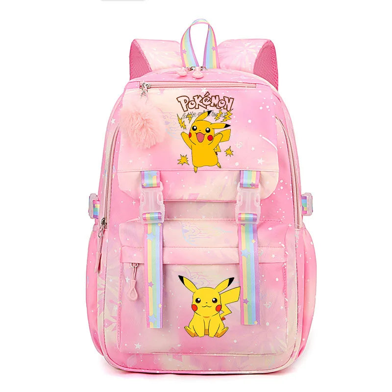Anime Pikachu Charmander Cartoon Bookbag Pokemon Backpack Children Gift for Teen Student Back to School Backpack Gir