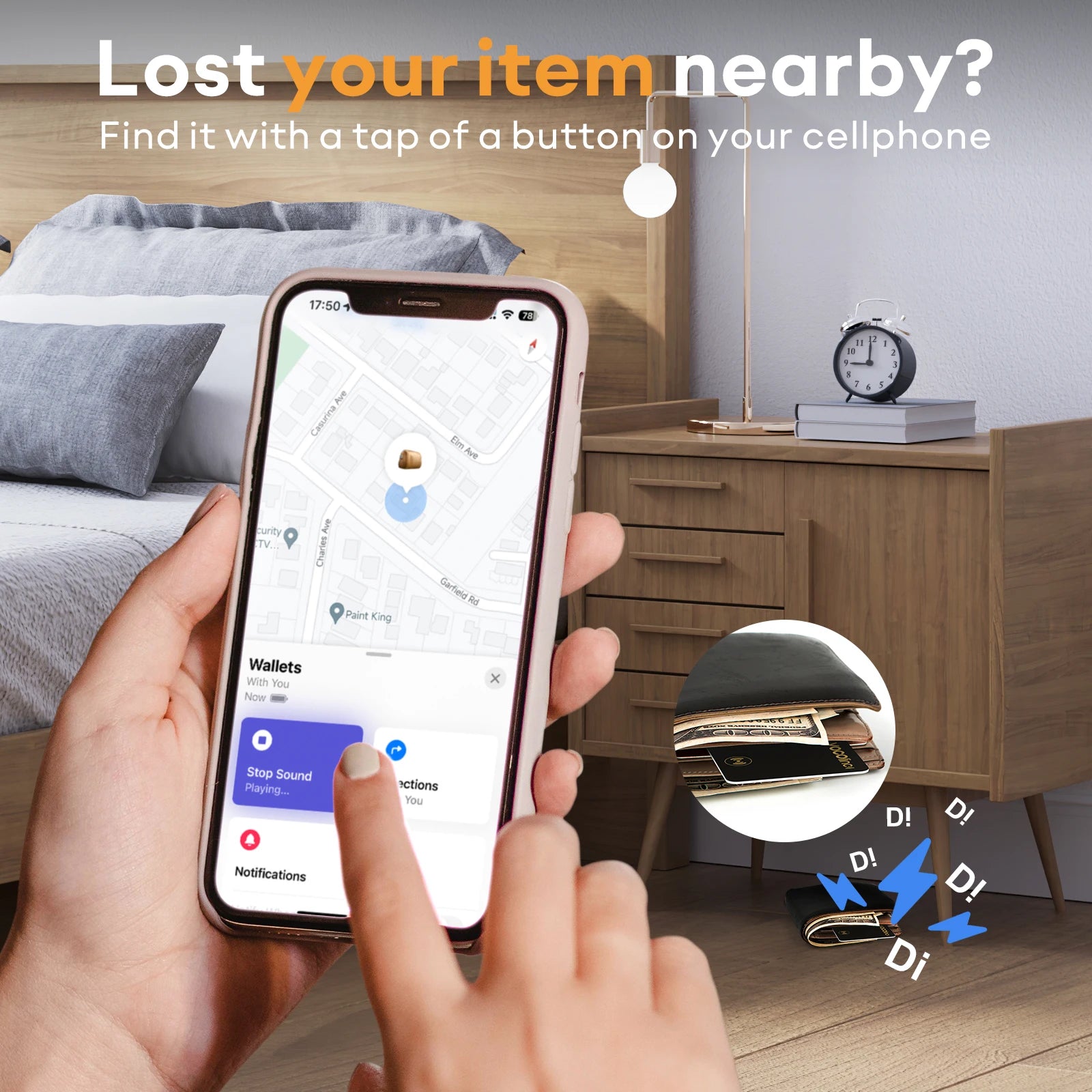 2Pcs  Wallet Tracker Card, GPS Locator Smart Tag, Find My (IOS Only), Key Finder Bluetooth Tracker, No Charging Required
