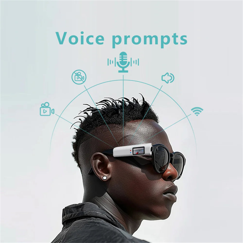 2.7K Mini FPV Eyeglasses Video Shooting Micro-Camera HD Wifi Intelligent Headset Glasses Video&Sound Recording Wifi APP Control