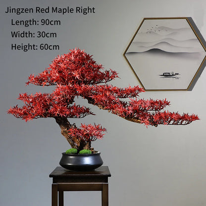 Simulation Bonsai Trees Are Suitable for Decoration, Immortal Welcoming Pine, Green Planting, Artificial Landscape, Home, Living