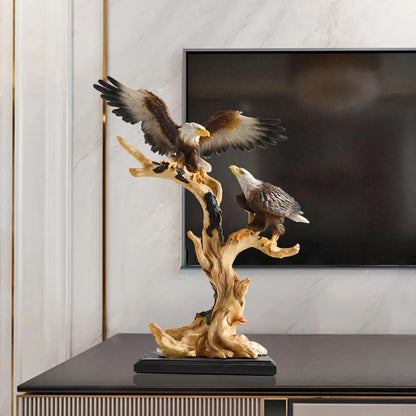 Chinese Style Simulated Eagle Ornaments Resin Decoration for Home Living Room Wine Cabinet Foyer Office Crafts
