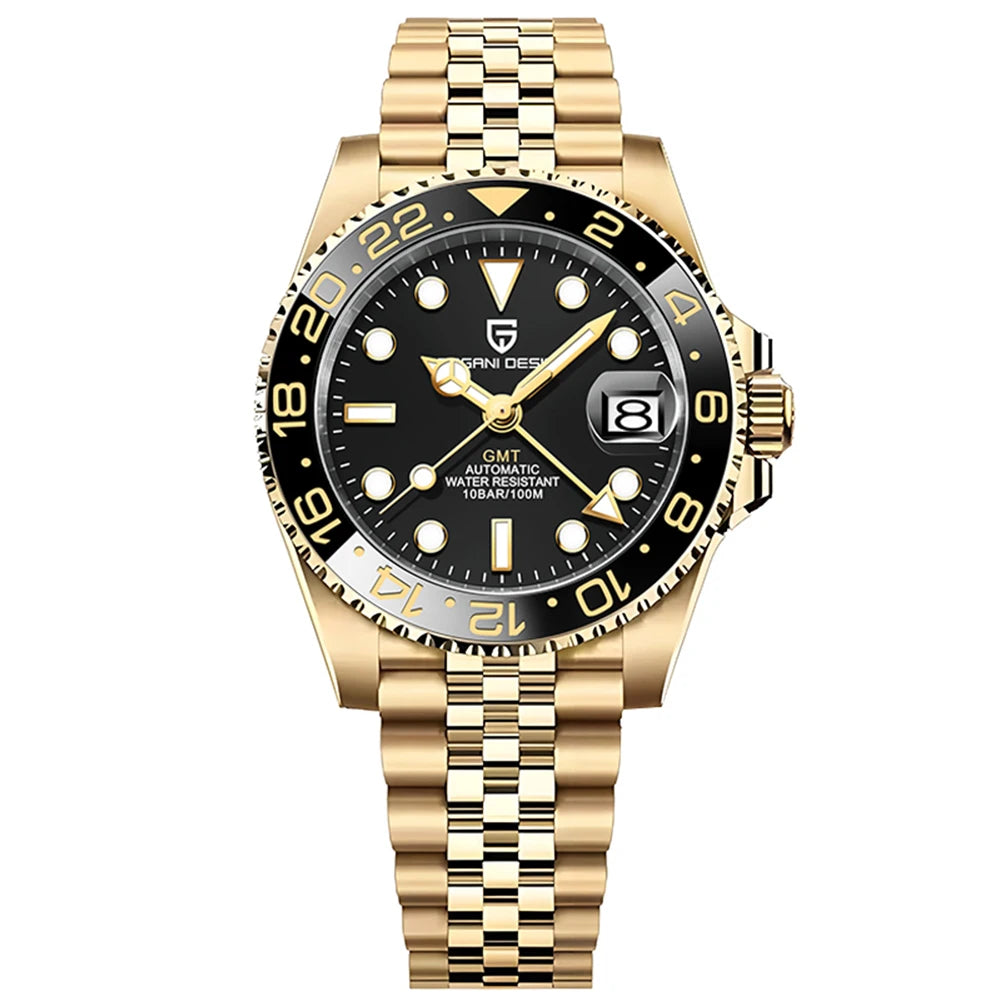 40MM Ceramic GMT Automatic Watch Men'S Mechanical Watch Sapphire Glass 100M Waterproof Men'S Mechanical Watch