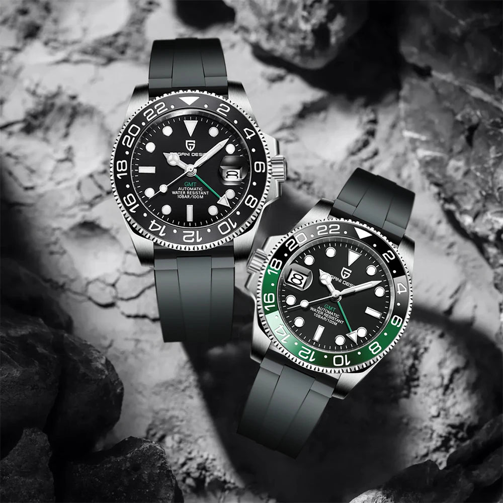 2025 New  Top Mechanical Automatic Watch Sports Rubber Diver Series Watch Luminous Date Display Watches for Man