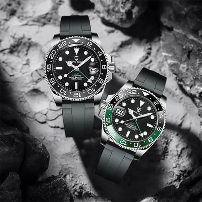 2025 New  Top Mechanical Automatic Watch Sports Rubber Diver Series Watch Luminous Date Display Watches for Man