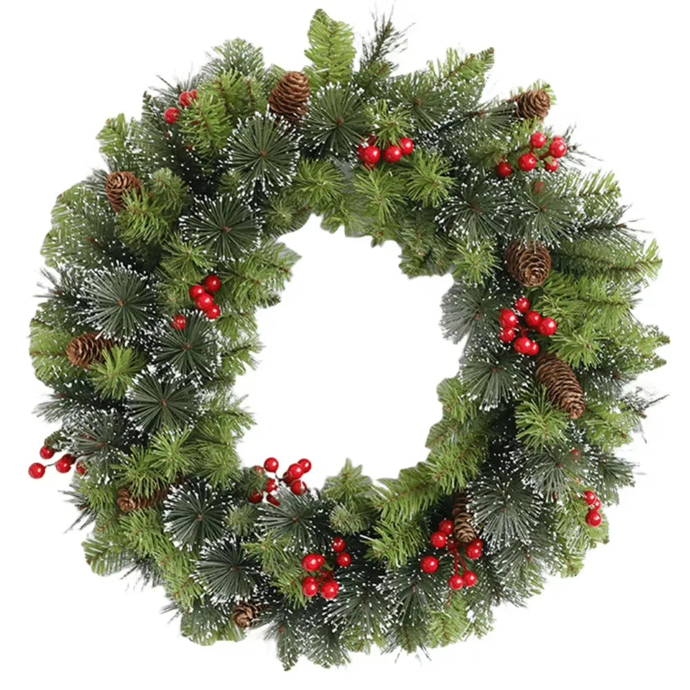 With Pinecone and Berry Christmas Hanging Garland Artificial Holiday Art Xmas Wreath Gifts Multifunctional 20/30/40Cm