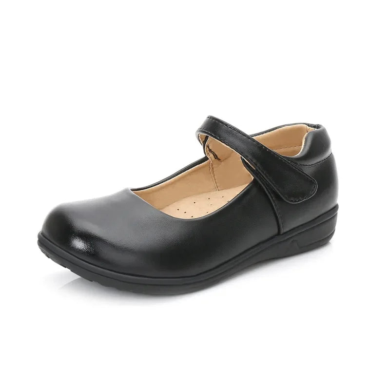 Children'S Leather Shoes Spring Autumn Versatile Black School Girl Shoes Fashion Kids School Uniform Performance Shoes Versatile