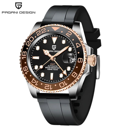 40MM Ceramic GMT Automatic Watch Men'S Mechanical Watch Sapphire Glass 100M Waterproof Men'S Mechanical Watch