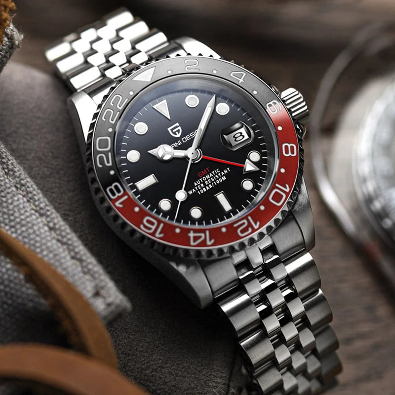V3 Version GMT Watches Men'S Luxury Sapphire Automatic Mechanical Watch 40MM Stainless Steel Waterproof Watch