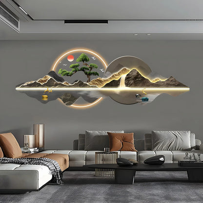 Acrylic Carved LED Light Hanging Painting, New Living Room, Office Sofa, Background Wall Decoration Painting, Rizhao Jinshan